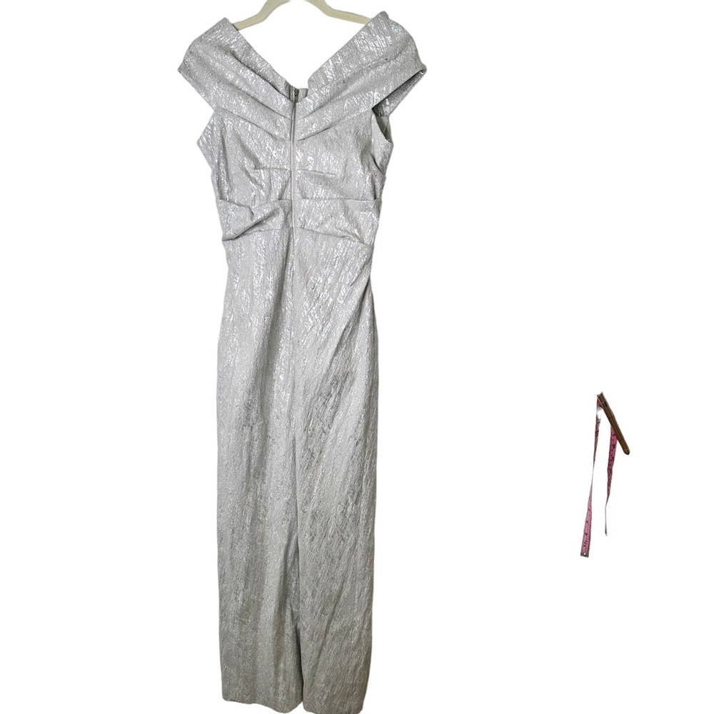 Rickie Freeman for Teri Jon Metallic Jacquard Evening Gown Wedding Prom Dress 10 - Picture 5 of 14